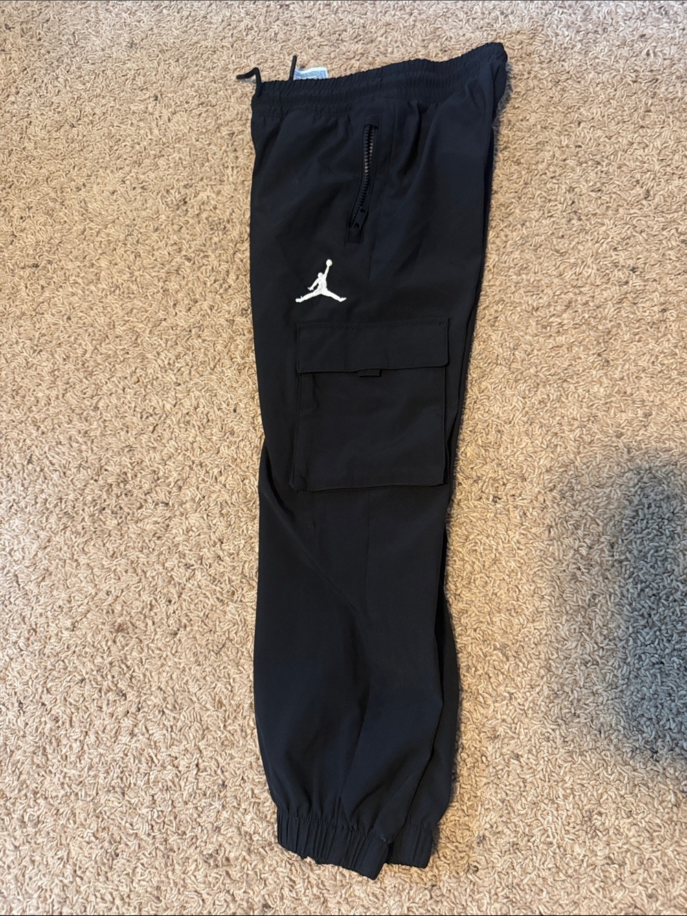 Jordan Black Cargo Jogger Pants with White Jumpman